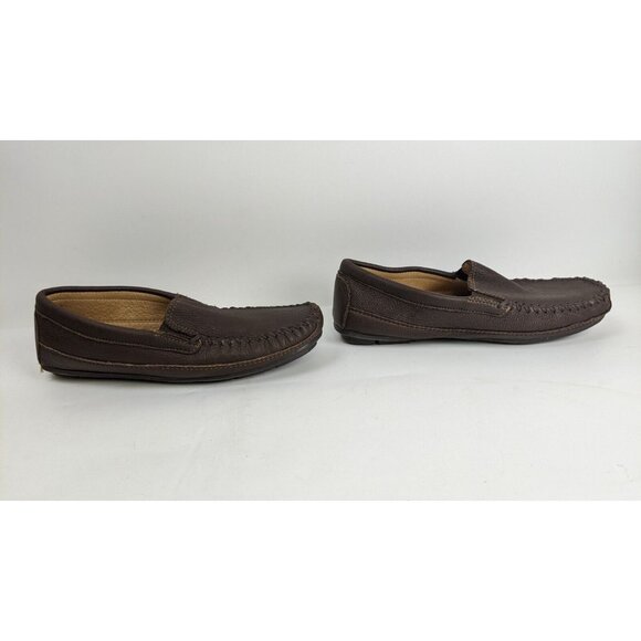 Minnetonka Moccasin Brown Leather Loafer Mens Size 12 - Picture 3 of 10